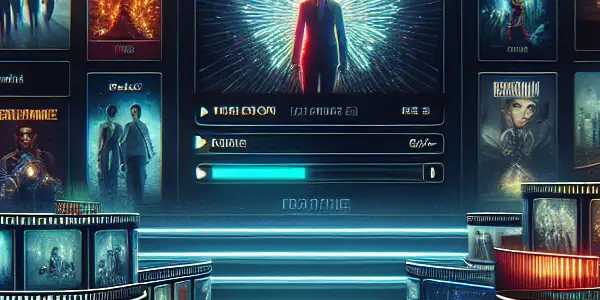 A modern digital interface for an adult content platform featuring diverse film thumbnails and user interaction elements.